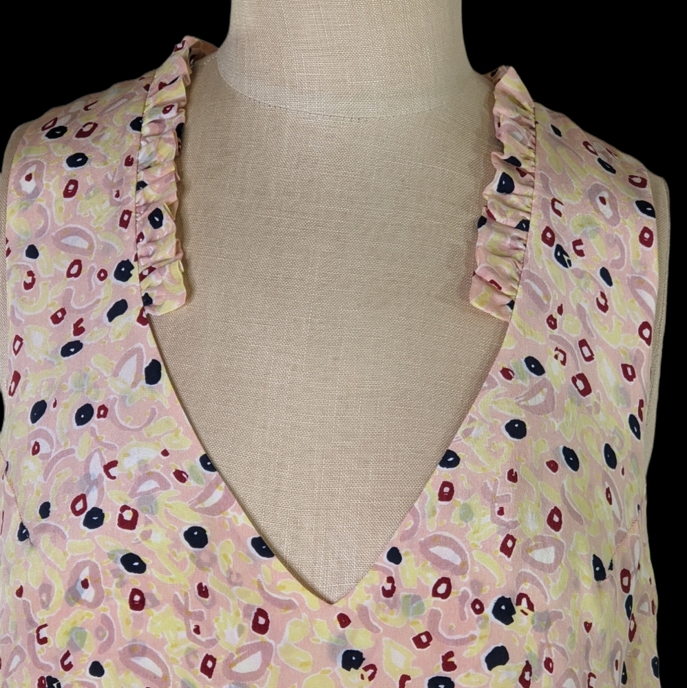 MII Silk Multicolor Print Maxi Dress ,L, EUC
